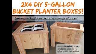 These beautiful, inexpensive, and easy to make diy 5 gallon bucket
planter boxes are an amazing solution so many gardening issues - can
be made easily...