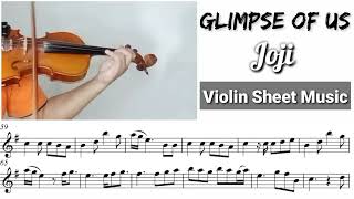 Glimpse Of Us - Joji [Violin Sheet Music]