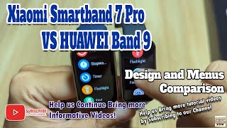 Xiaomi Smartband 7 Pro VS HUAWEI Band 9 - Design and Menus Comparison