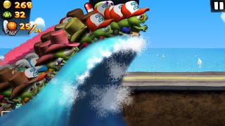 Zombie nya asik main surfing terasa di pantai ~ zombie stunami screenshot 4