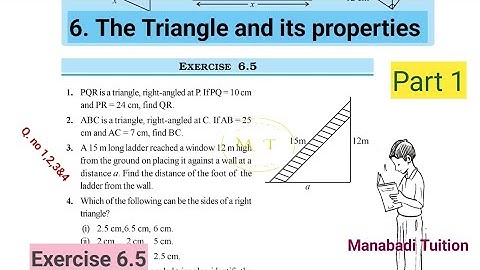 7th class maths|Chapter 6|🤷‍♀️The Triangles and its Properties|💁Exercise 6.5 |Q no 1,2,3&4| part 1|