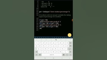 Python program to accept percentage from the user and show the grade.