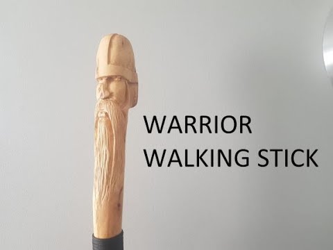 Wood Spirit Walking Stick, Hardwood Hiking Staff with Woodspirit Carvi –  Creation Carvings