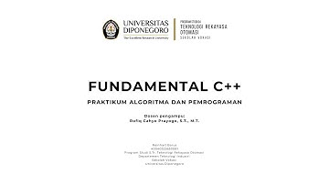 [9] Fundamental Bahasa Pemrograman C++ | Praktikum Algoritma dan Pemrograman
