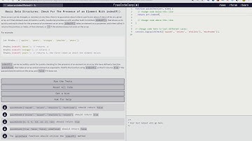 Basic Data Structures: Check For The Presence of an Element With indexOf()