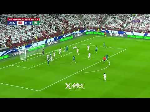 الهدف الاول العراق على الامارات ملخص شوط الاول