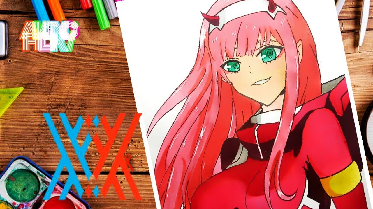 How to draw two zero|| how to draw Darling in the Franxx!! 