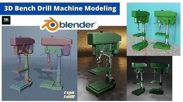 Hard Surface Modelling in Blender Blender 3d vertical drill bench press design mechanical part-1