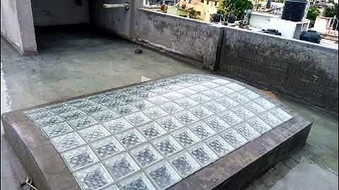 skylight pergola with glass bricks # 9947124787