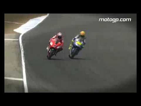 A compilation of the best moments from the superb fight for victory between Valentino Rossi and Casey Stoner at the Red Bull US Grand Prix at Laguna Seca on 20th July 2008.