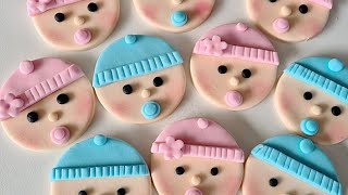 How to make fondant baby faces,edible royal cupcake toppers,easy tutorial step by step