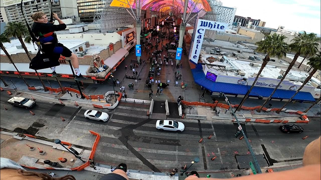 Zipline over Fremont Street in Las Vegas YouTube