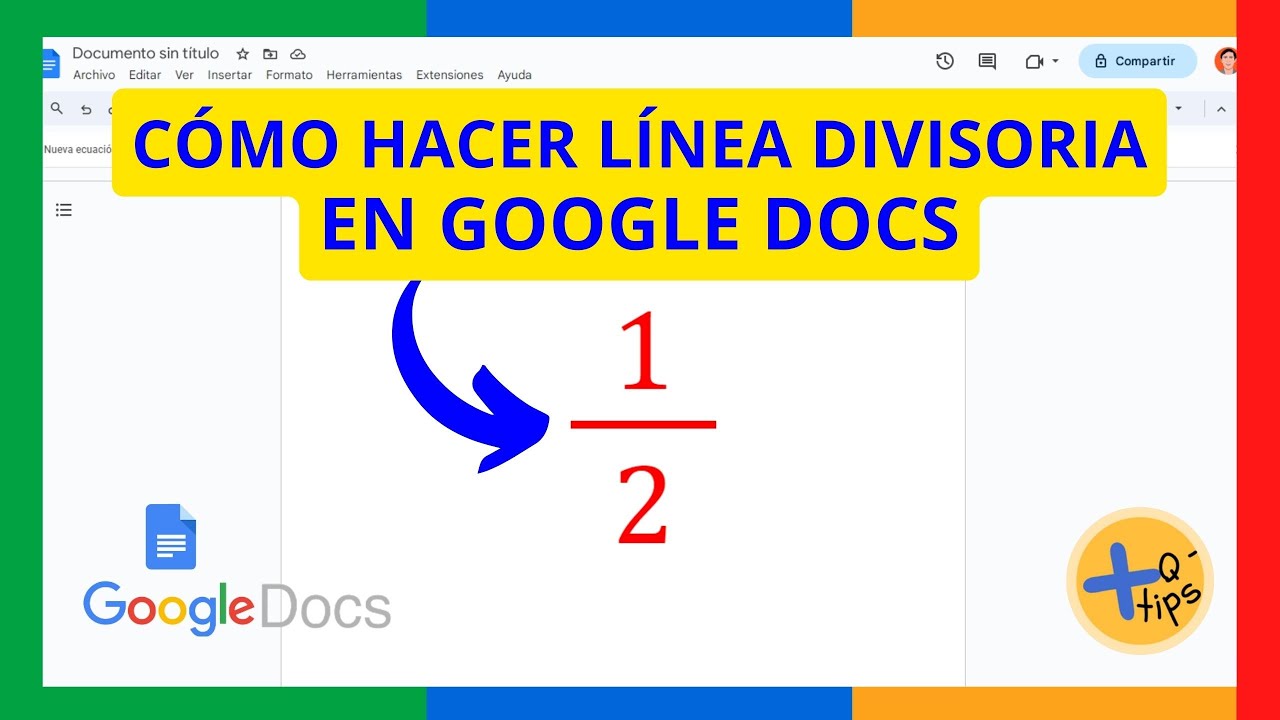 Cómo HACER una LÍNEA DIVISORIA en GOOGLE DOCS - YouTube