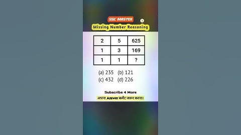 #ssc Missing Number Find Out Reasoning Question //SSC GD CGL #shorts #viral #reasoning #youtube