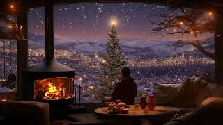 Christmas Coffee Shop Bookstore Ambience with Instrumental Jazz Christmas Music & Fireplace