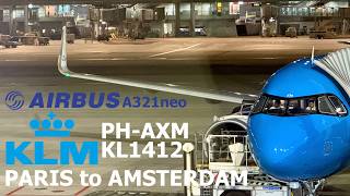 Klm 1412 Ph-Axm Airbus A321Neo From Paris To Amsterdam