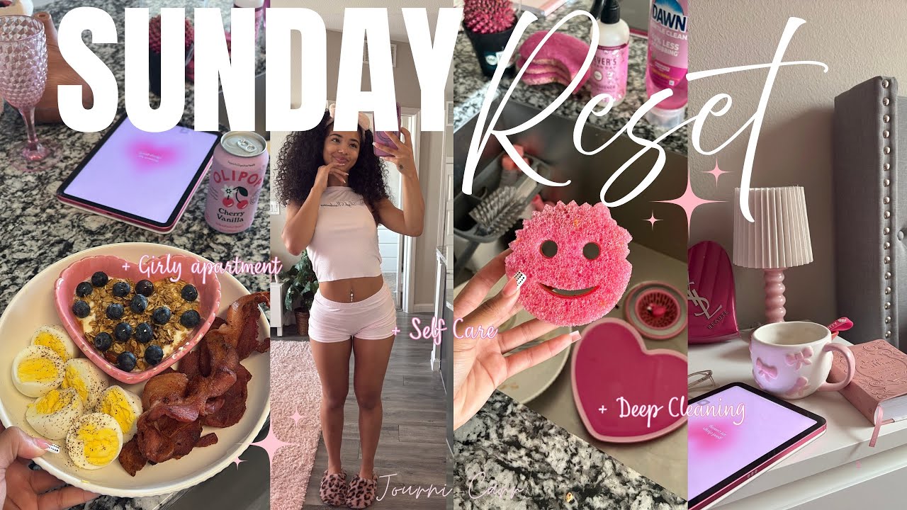 Sunday Reset Routine 🧼🎀🫧| lets RESET & BE PRODUCTIVE + deep cleaning + declutter + self care ♡