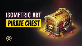 ISOMETRIC PIRATE CHEST in Photoshop! Digital Drawing Process ● Sephiroth Art