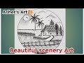 Beautiful scenery art || viral pencil sketch|| for beginners||step by step||sketch in easy method