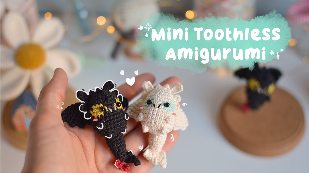 Mini Chimuelo - Desdentao - Toothless amigurumi| mini dragón amigurumi| patrón amigurumi paso a paso