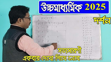 উচ্চমাধ্যমিক 2025 দর্শন সত্য সারণী একবার দেখো শিখে নেবে হাবিবুর স্যার