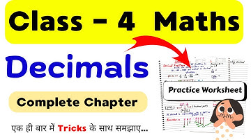 Decimals for Class 4 | Class 4 Maths Chapter Decimals | Class 4 Maths Worksheet | Decimals Fraction