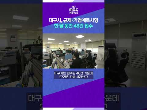 <strong>대구시</strong>, 규제·기업애로사항 한 달동안 48건 접수 #shorts (대구MBC)
