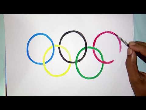 How to draw the olympic rings symbol step by step