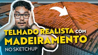 TELHADO COM MADEIRAMENTO REALISTA NO SKETCHUP screenshot 5