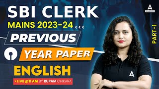 SBI Clerk Mains English Previous Year Question Paper #1 | SBI Clerk Mains English Classes 2024