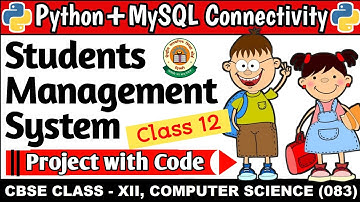 Class 12 Python Project Term 2 | Student Record Management System Project | Python + MySql
