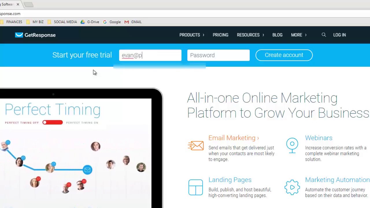 How to Sign Up For a GetResponse Email Marketing Account - YouTube