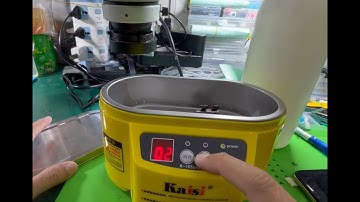 Sử dụng nước rửa camera đốm kết hợp máy làm sạch bo mạch sóng siêu âm Kaisi K-105 Pro