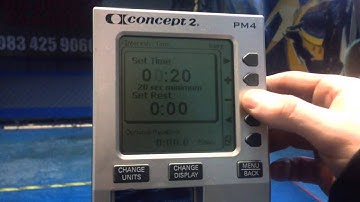 Setting up the interval time on concept 2 row machine