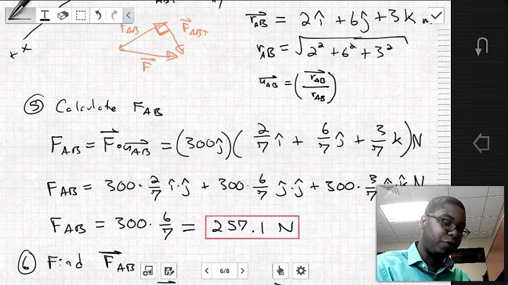 Force Vector Along a Line & Dot Product - Examples