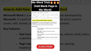 Ms-Word Trick🤔#Add Blank Page in Ms-Word#msword#mswordforbeginners#mswordtricks#mswordtutorial
