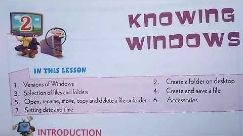 Class 4th | Computer | Chapter- Knowing Windows (Part 1)