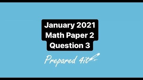CXC (CSEC) Math Paper 2 | January 2021 Question 3