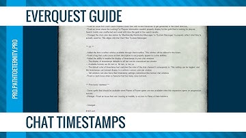 EverQuest Guide: Chat Timestamps