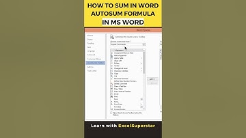Formula for AutoSum in MS Word