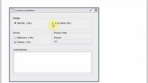 Uso de JRadioButton, JCheckBox, JTextArea