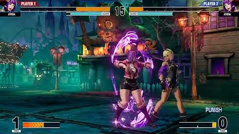 KOF XV | Athena (Athena has Shermie body mod) | CPU vs CPU AI vs AI