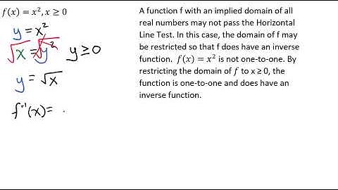 Finding Inverses with Restricted Domains Video