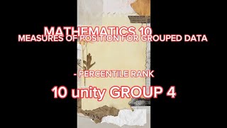 Measures of Position for Grouped Data | Percentile Rank | 10-Unity G4 | Tutorial Video