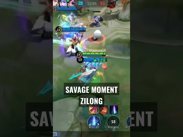 SAVAGE MOMENT ZILONG - GAMES MOBILE LEGEND #shorts #mobilelegends #mlbb #zilong class=