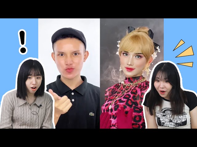 Orang Korea terkejut melihat makeup TikToker Indonesia untuk pertama kalinya | React to  Azkha Tegar class=