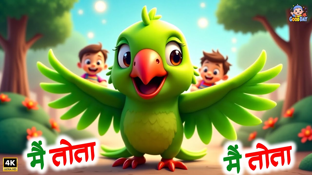 Main Tota Main Tota | मैं तोता मैं तोता | Hindi Rhymes For Kids |  Baby Song Hindi |  बाल गीत