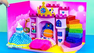 DIY Pink Castle Bedroom for Disney Princess Doll Bedroom, Cute Makeup Set ❤️ DIY Miniature House