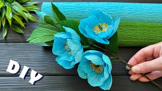 Ideas Decoration How to Make Blue Poppy Crepe Paper Flowers