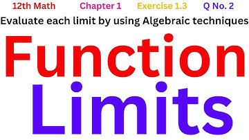 Evaluate each limit by using algebraic techniques | 12th Math Ch 1 Ex.1.3 Q No. 2  Part  (i..v)